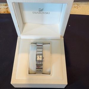 Swarovski Silver Crystal Baguette watch